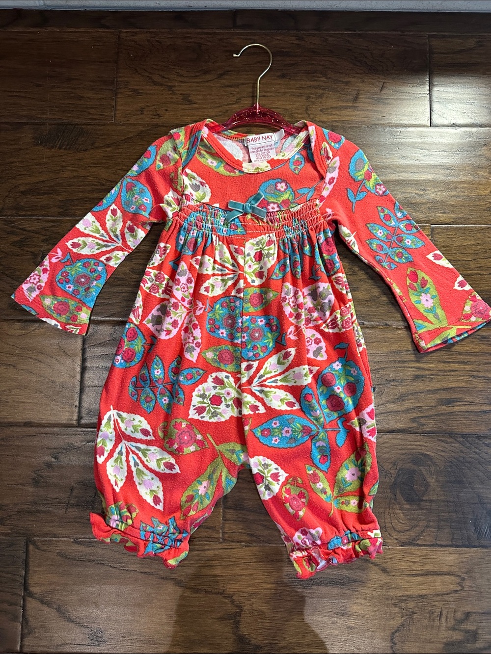 Baby Nay orange Floral Printed One-Piece